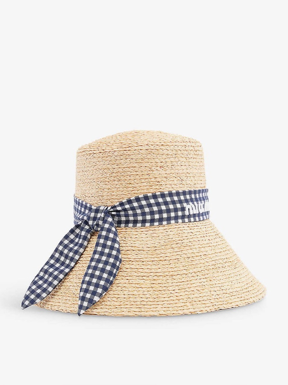 NWOT ~ AUTH MIU MIU Logo-Raffia Bucket Hat!